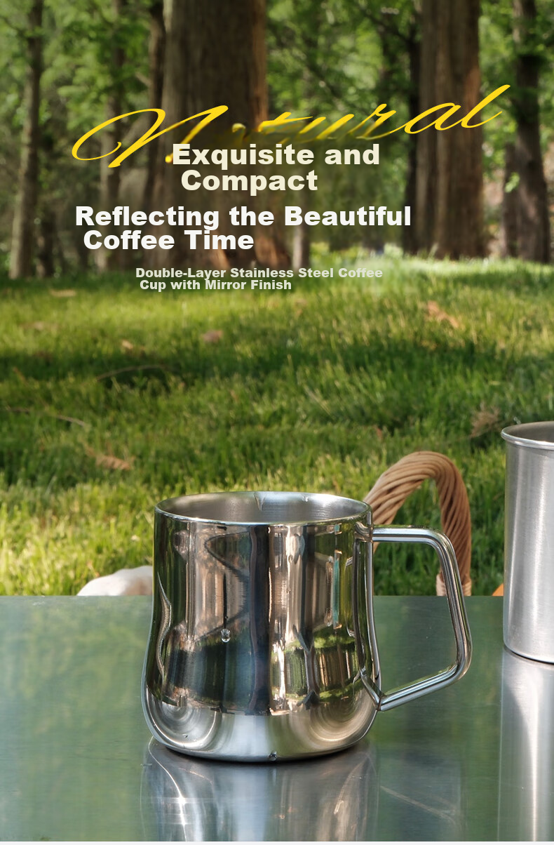 YOSHIKAWA Outdoor Double-Layer Mirror-Finish Stainless Steel Coffee Mug 1 1