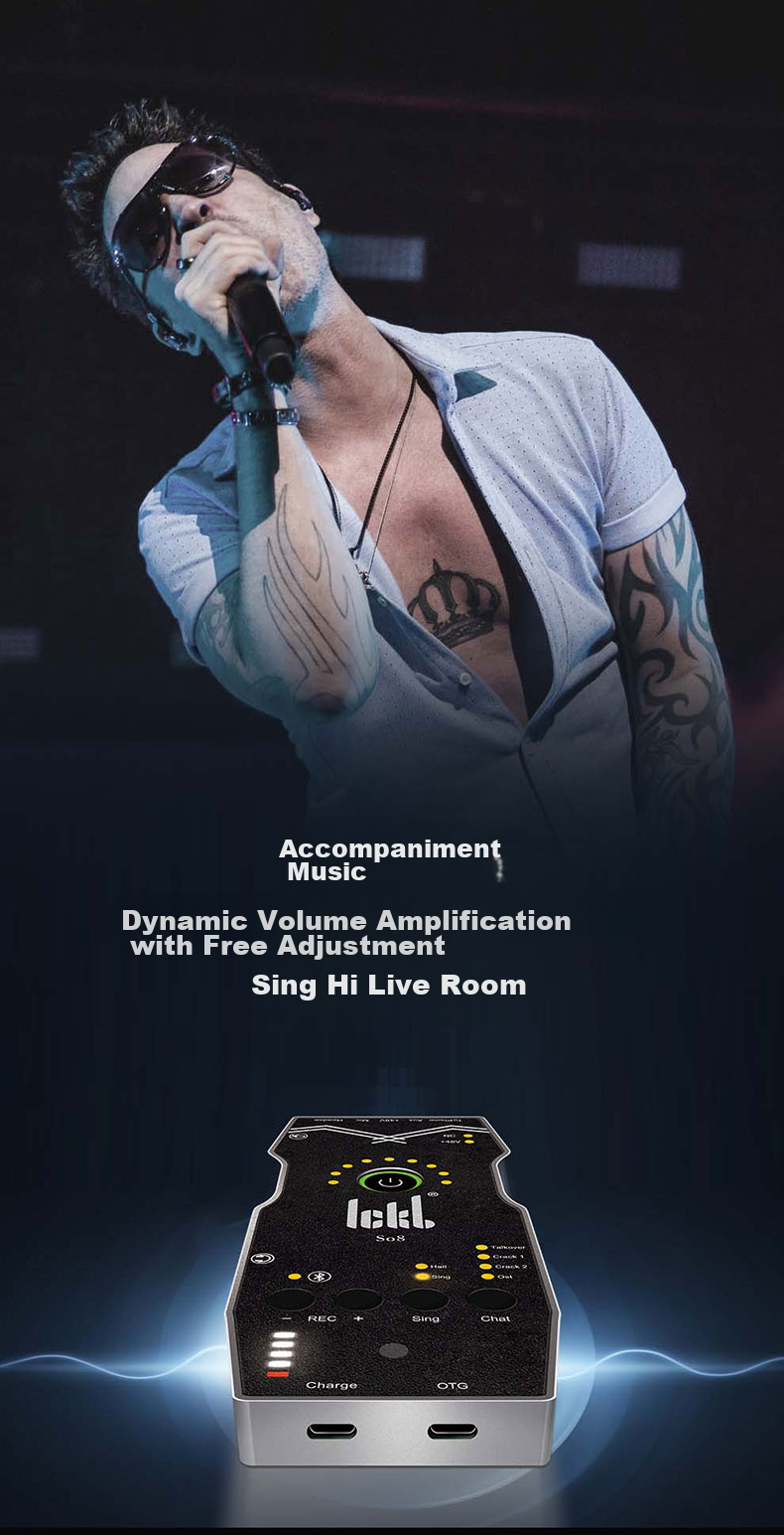 Ickb DBS Sound Card, Paul Capacitor Microphone Set, Mobile Phone Live Streaming, Computer Douyin Kuaishou Universal Host Singing, Quanmin K Song Recording, Live Streaming Equipment Complete Set with Microphones 9