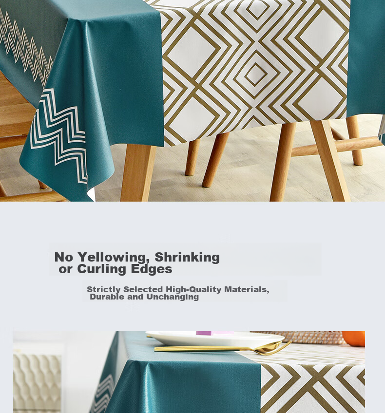 MOON TIME Tablecloth, Fabric Waterproof And Oil-Proof, Washable Dining Table Cover, Rectangular Table Mat for Restaurant, PVC Table Pad, Dining Mat, 140*180 13