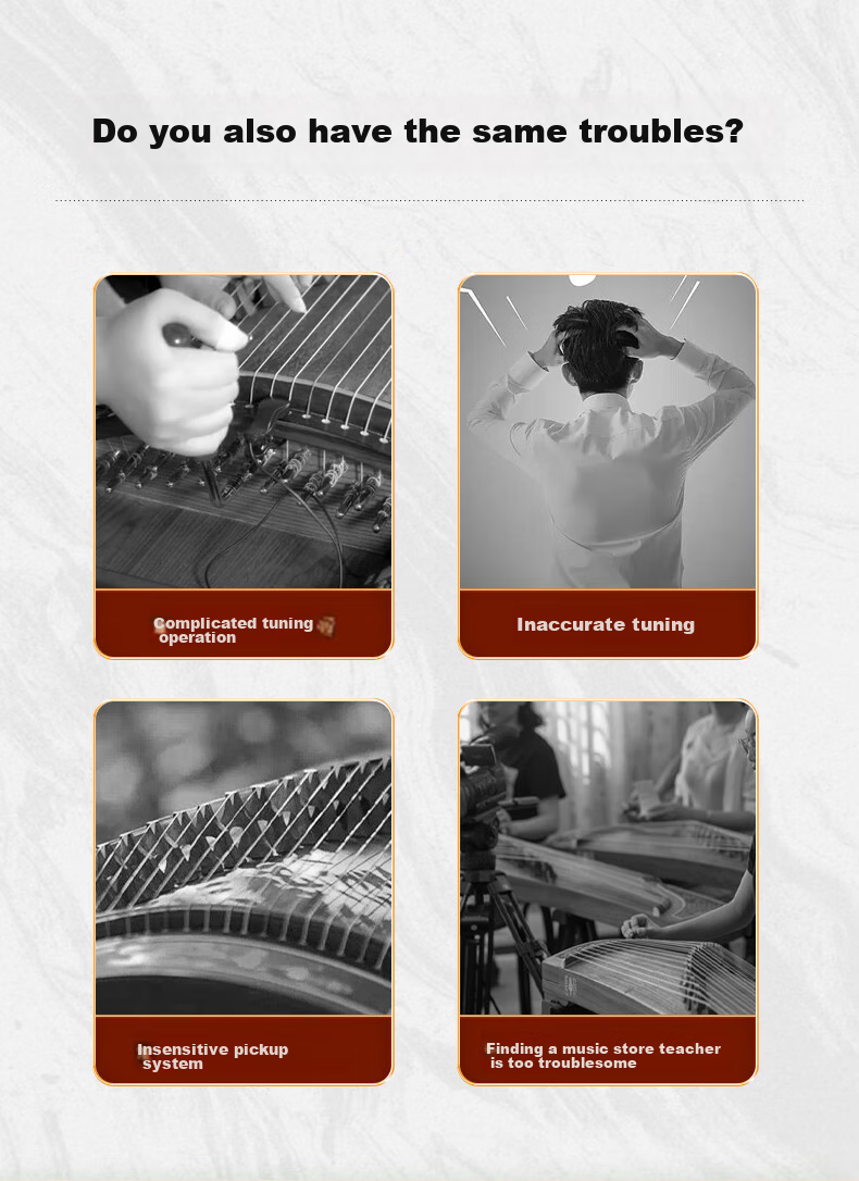 AROMA Guzheng Tuner, Specialized for Guzheng, Electronic Metronome, Three-In AMT-200G [White] 2