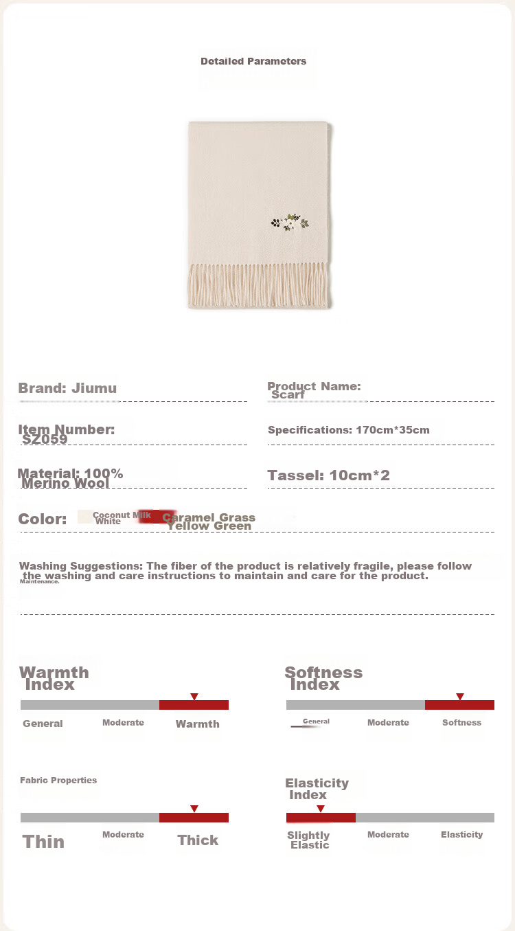 JIUMU Pure Wool Scarf for Women, Autumn And Winter Neck Warmer, Warm Shawl, Gift for Women And Mothers, Mid-Autumn Festival Birthday Gift Box Set 12