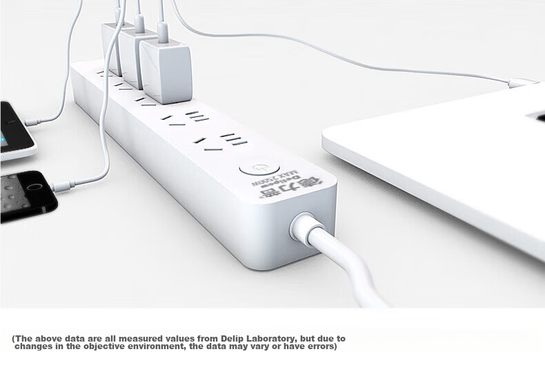 Delipow New National Standard Socket, 8 Outlets with Master Control, 3 Meters, Overload Protection, Phosphor Bronze, All-In Appliance Adapter, Power Strip, Electrical Outlet 14