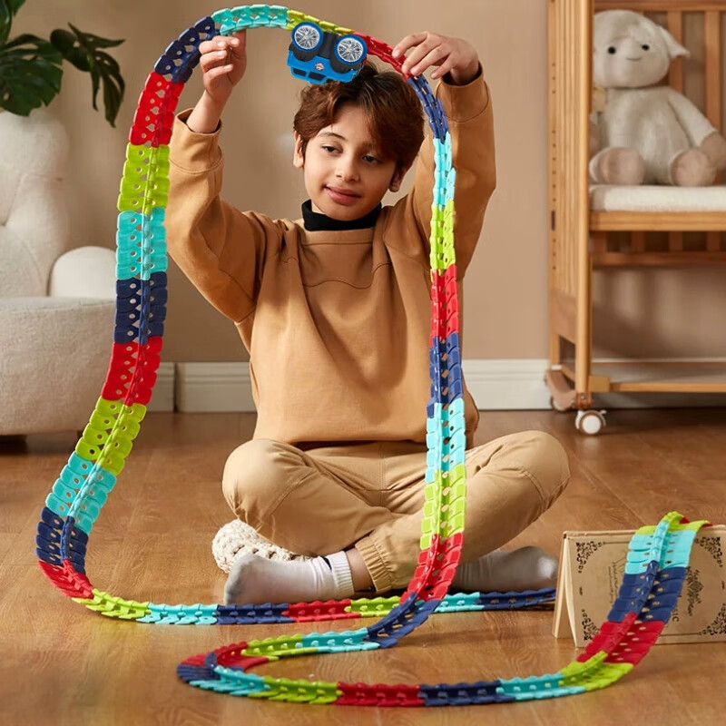 Beimuxing Children's Toy Car for Ages 3-6, Anti-Gravity Track Roller Coaster, DIY Assembly Train, Birthday Gift for Boys And Girls