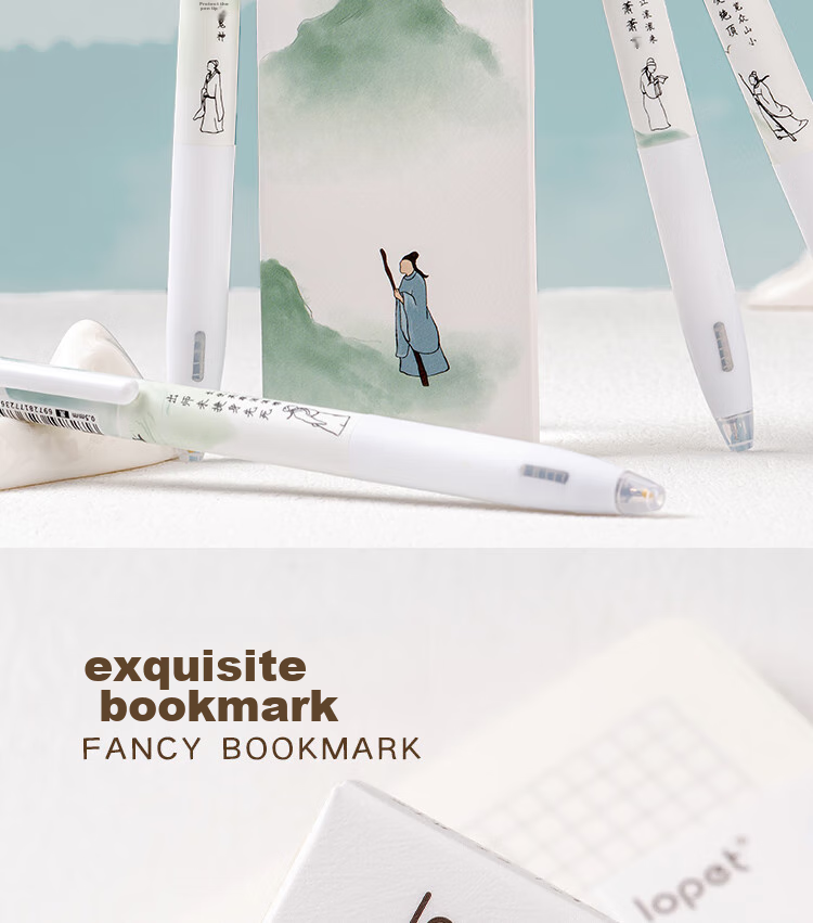 LOPET Stationery Non-Slip Retractable Gel Pen, Stylish Design, 0.5mm Black Ink, Quick-Drying Signing Pen, Student Exam Writing Pen LT-1335 [Chang'an · Du Zimei] 13