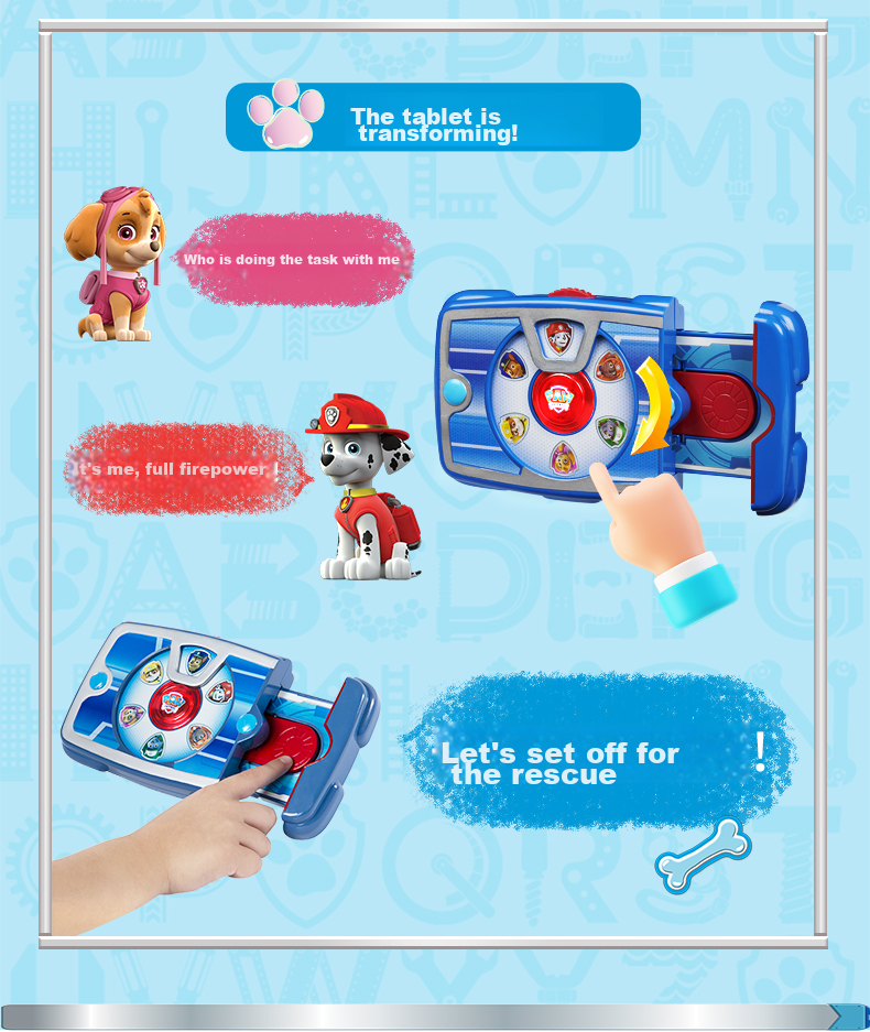 PAW PATROL Paw Patrol, Captain Ryder Light-Up Tablet Toy, Bilingual Chinese And English, Birthday Gift for Children Aged 3-6 7