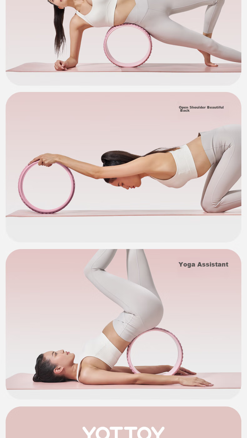 Yottoy Yoga Wheel for Shoulder Opening And Back Beauty, Beginner Yoga Equipment, Posture Correction Tool, Magic Ring for Pilates And Yoga 14