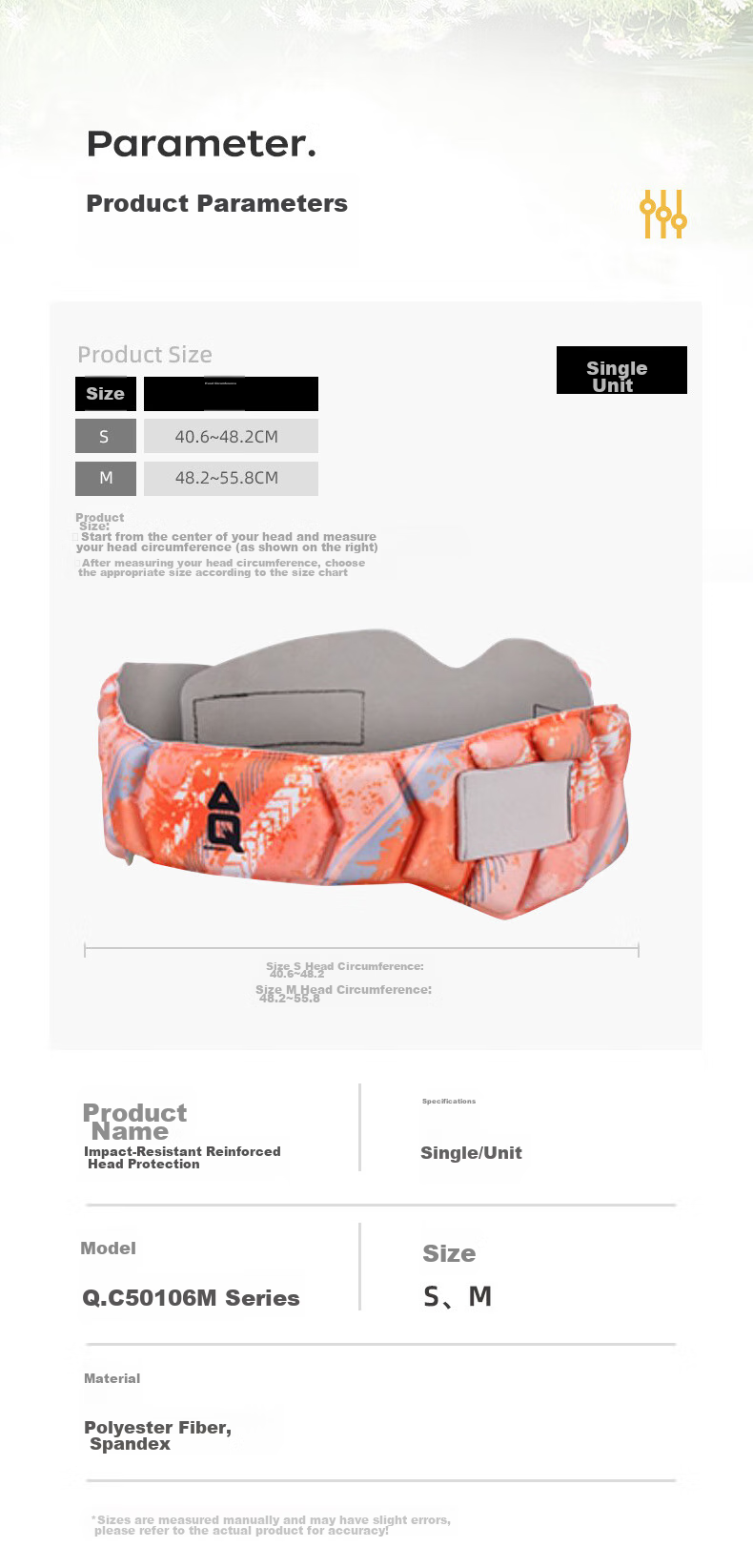 AQ Youth Children Sports Head Guard Football Basketball Volleyball Anti-Collision Fall Protection Headband C50106 Reinforced Orange M Size 11