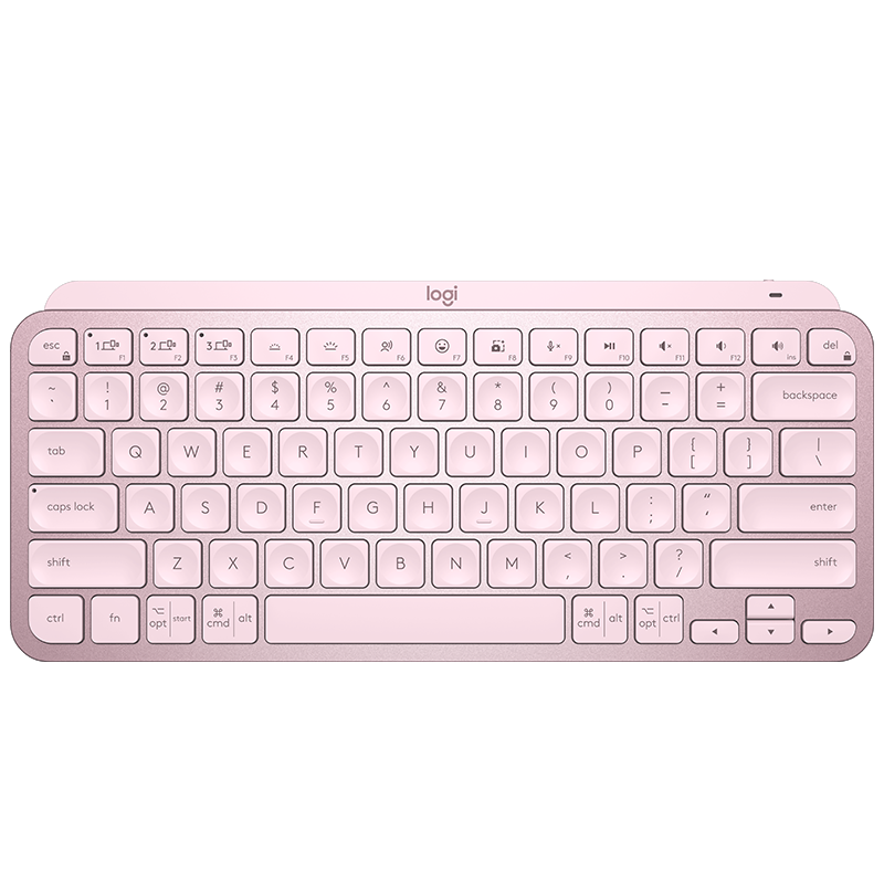 Logitech MX Keys Mini, Simple Wireless Bluetooth, High-End Office Keyboard, Smart, Backlit Fashionable, Ultra-Thin Portable, Rose Pink, 79 Keys