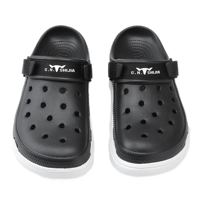 Bull Family Men's Summer Outdoor Clog Sandals with Cushioned Sole, Thick Platform, Closed Toe Beach Slippers for Men