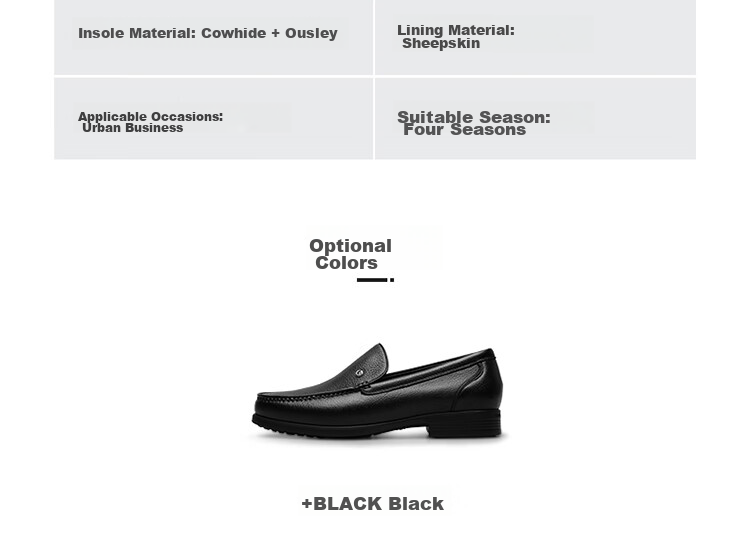 Goldlion Men's Loafers Leather Shoes, Fashionable Simple Comfortable Slip-On Business Casual Shoes G521240438AAA Black Size 40 20