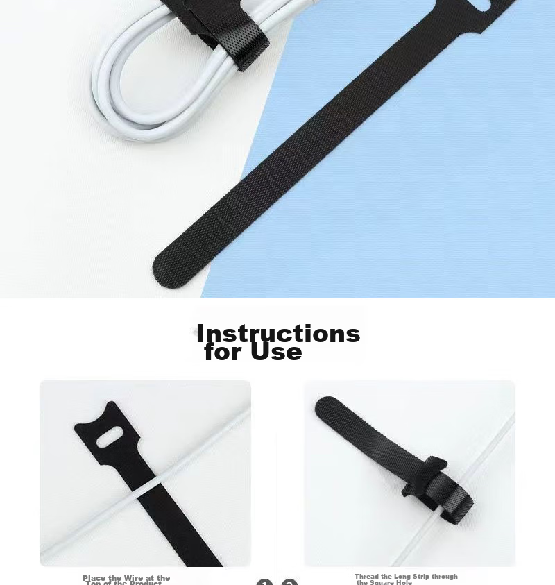 MAIKUQI Cable Management Straps, Velcro Cable Ties, Cable Organizer Clips, Wire Wrap Straps, 10-Pack, 12mm Wide X 150mm Long [Gray] 3