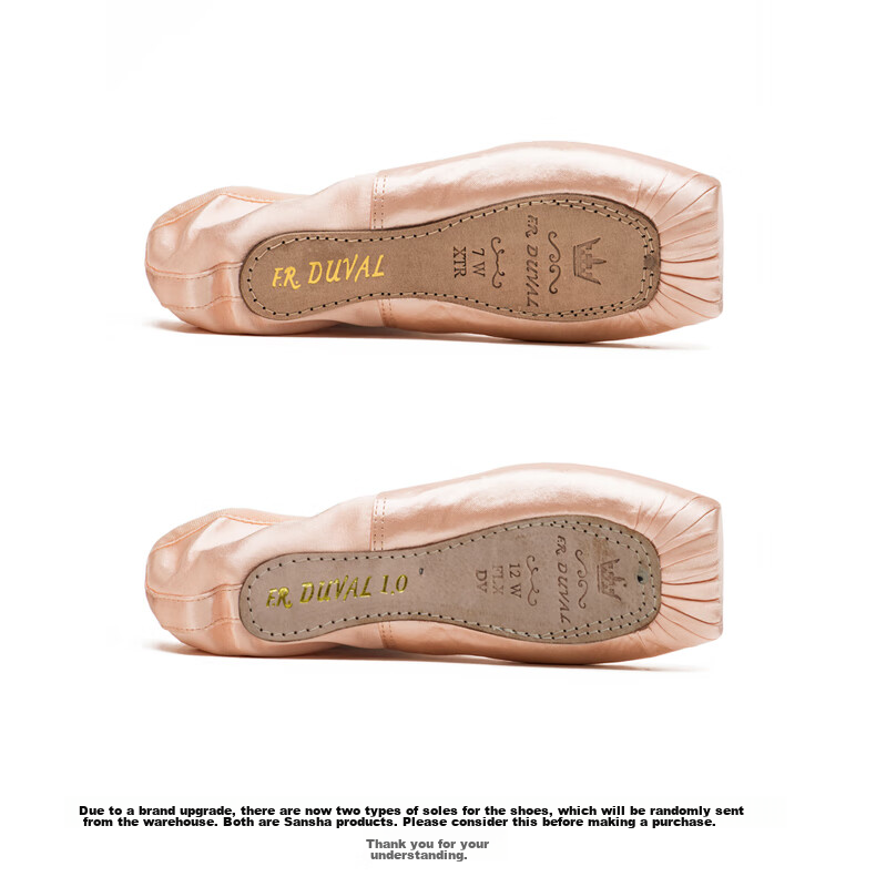 Sansha Ballet Pointe Shoes, Satin Upper, Leather Sole, Dance Shoes, Hard Shoes, Practice Shoes, FRD1.0REG, Satin, Size 37 12