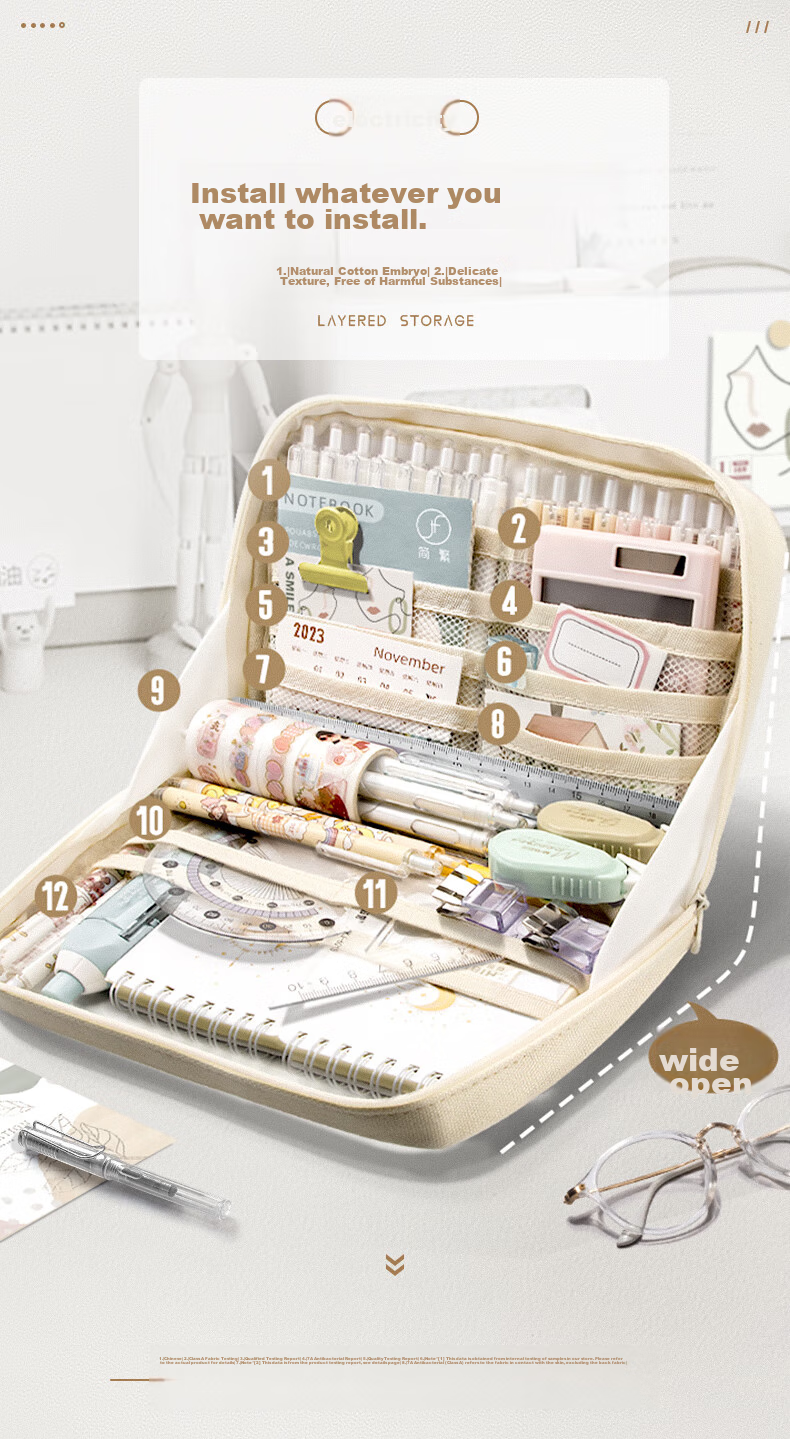 Jianfan Large Capacity Transparent Pencil Case, Stationery Box for Middle And High School Students, Elementary School Children's Pencil Case, High-Quality Multifunctional Storage Bag, Essential School Supplies for Boys And Girls in The Back-To Seaso 4