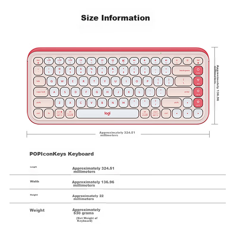 Logitech POP ICON KEYS Bubble Keyboard Bluetooth Office Keyboard Wireless Keyboard AI Portable Keyboard Laptop Keyboard Purple 85 Keys 13