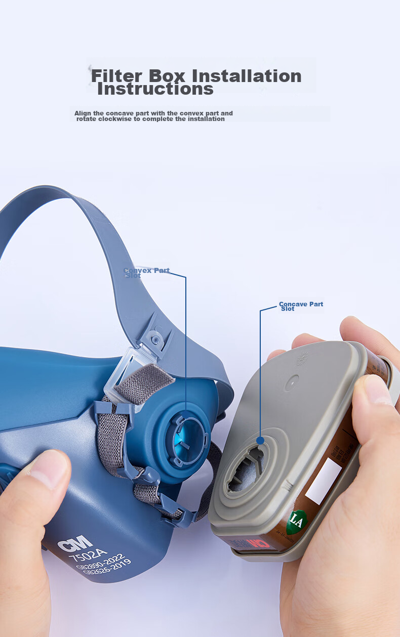 CM 7502 Silicone Gas Mask, Protects Against Toxic Gases, Industrial Chemical Spray Paint Pesticide Spraying Renovation Dust Formaldehyde-Specific Respirator 9