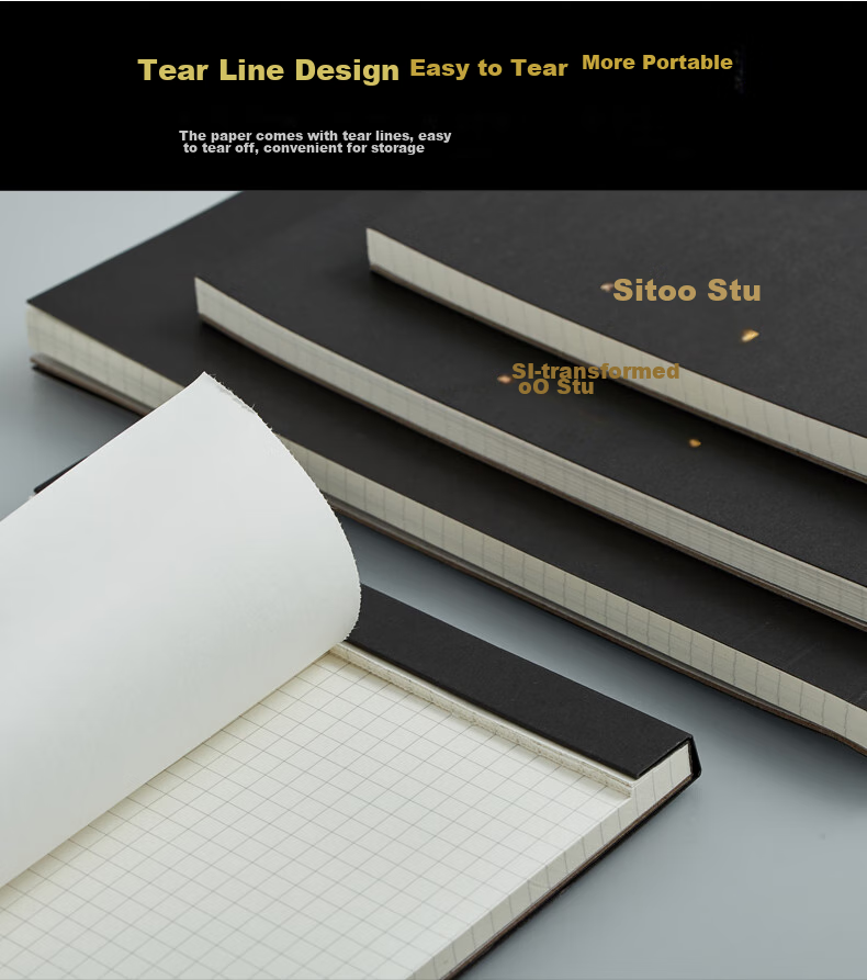 [Lowest Price Online] Sitoo Grid Notebook A4 High-Quality Tear-Off Grid Paper Simple College Student Notebook Thick Business Notebook Vertical Flip Draft Paper Sketch Pad Grid Tear-Off Notebook 4
