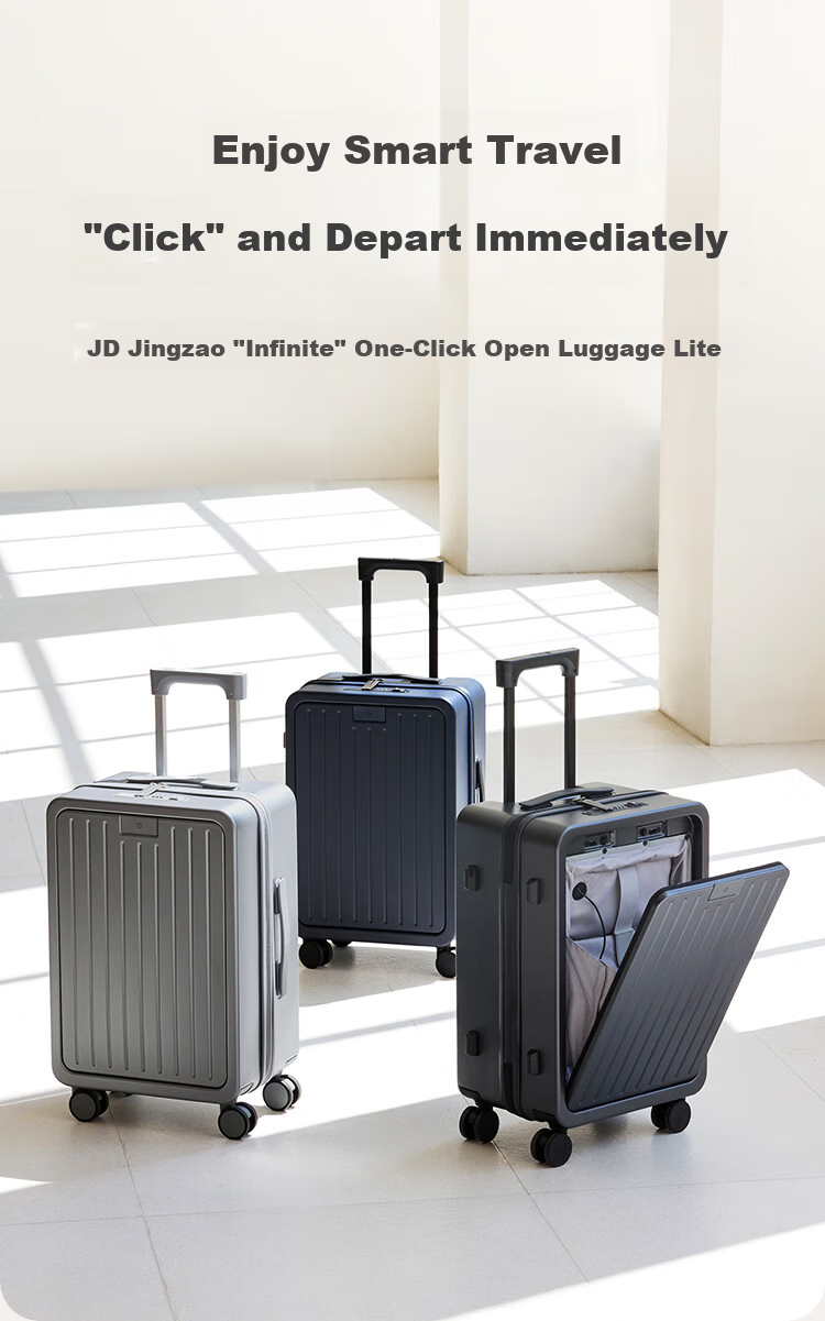JD Original One-Click Luggage Lite, Suitcase Carry-On Travel Case, Graphite Gray, 20-Inch Mingri Delivery 1