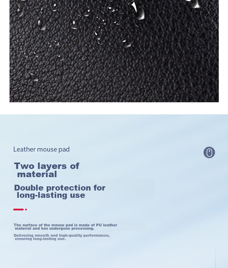 Deli 250*200mm Wear-Resistant PU Leather Mouse Pad, Suitable for Office And Gaming, Office Supplies, Black 83009 10