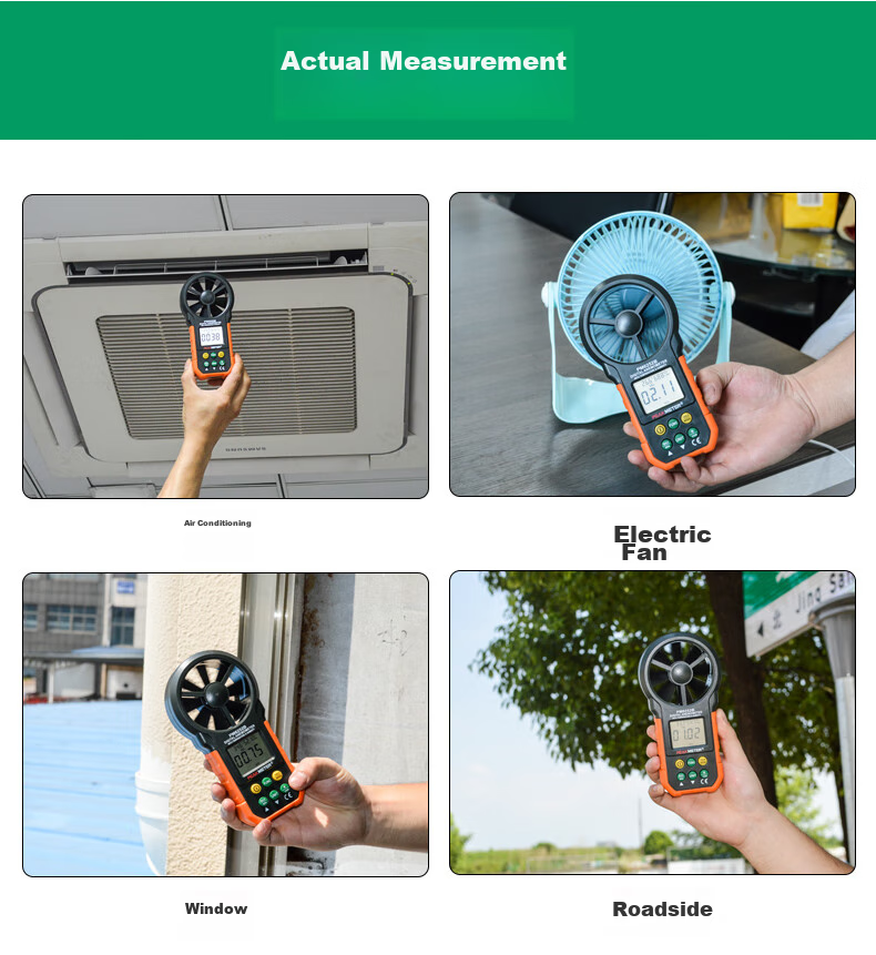 PEAKMETER PM6252B Handheld High-Precision Anemometer with Digital Display for Air Flow Measurement, Temperature And Humidity Testing, And Wind Speed Meter 14