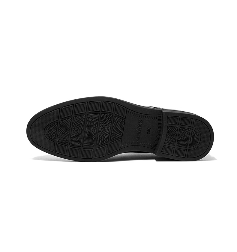 Aokang Men's Comfortable Business Dress Shoes Round Toe Waxed Lace-Up Simple Office Shoes Black Size 38 14