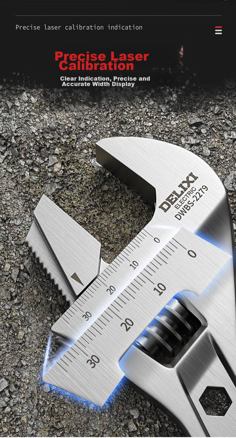DELIXI Adjustable Wrench Tool Set, Versatile Multi-Functional Wide-Mouth Spanner Kit 4