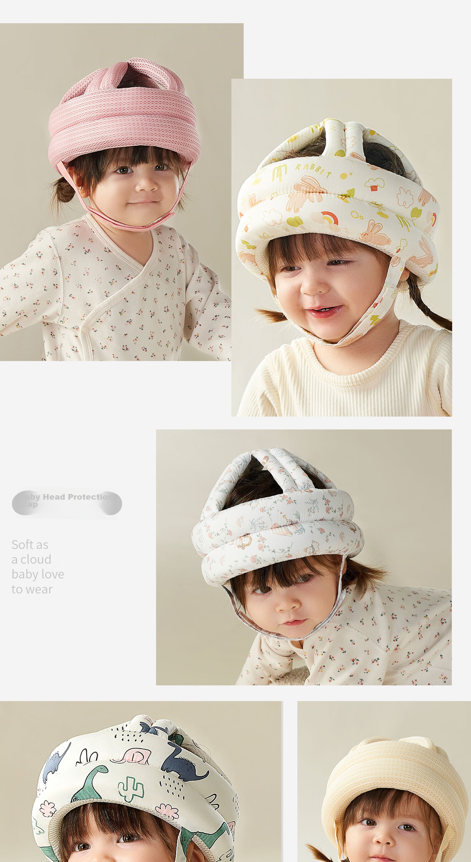 Scoornest Baby Walking Head Protection Cap, Toddler Anti-Fall Hat, Infant Head Guard Pad, Children's Anti-Collision Pillow, Summer Breathable 12