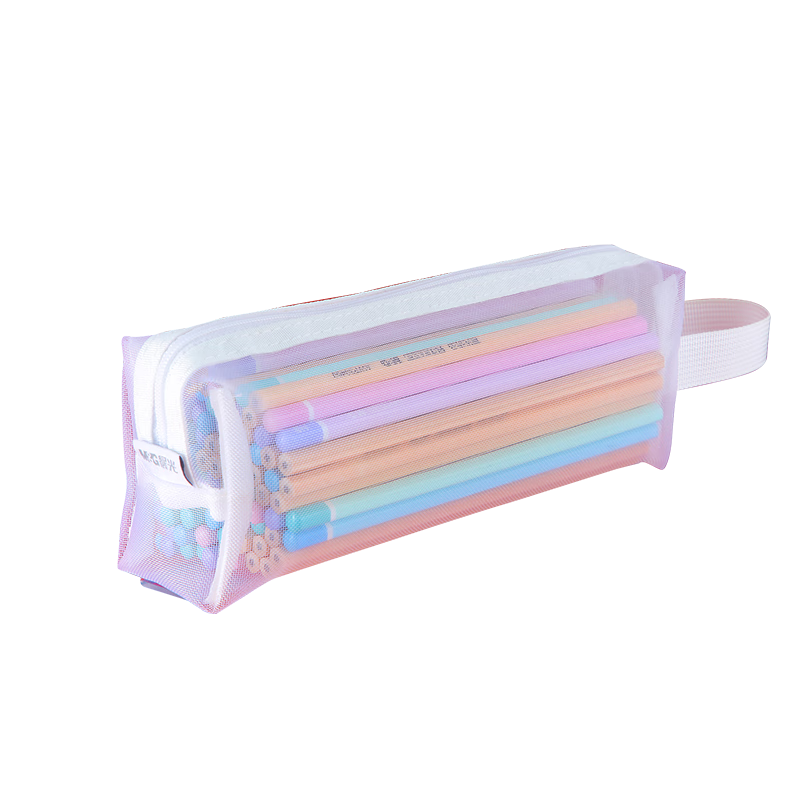 M&G Stationery Metal-Free Transparent Mesh Pencil Case Exam Stationery Box Storage Bag Handbag APB932ME