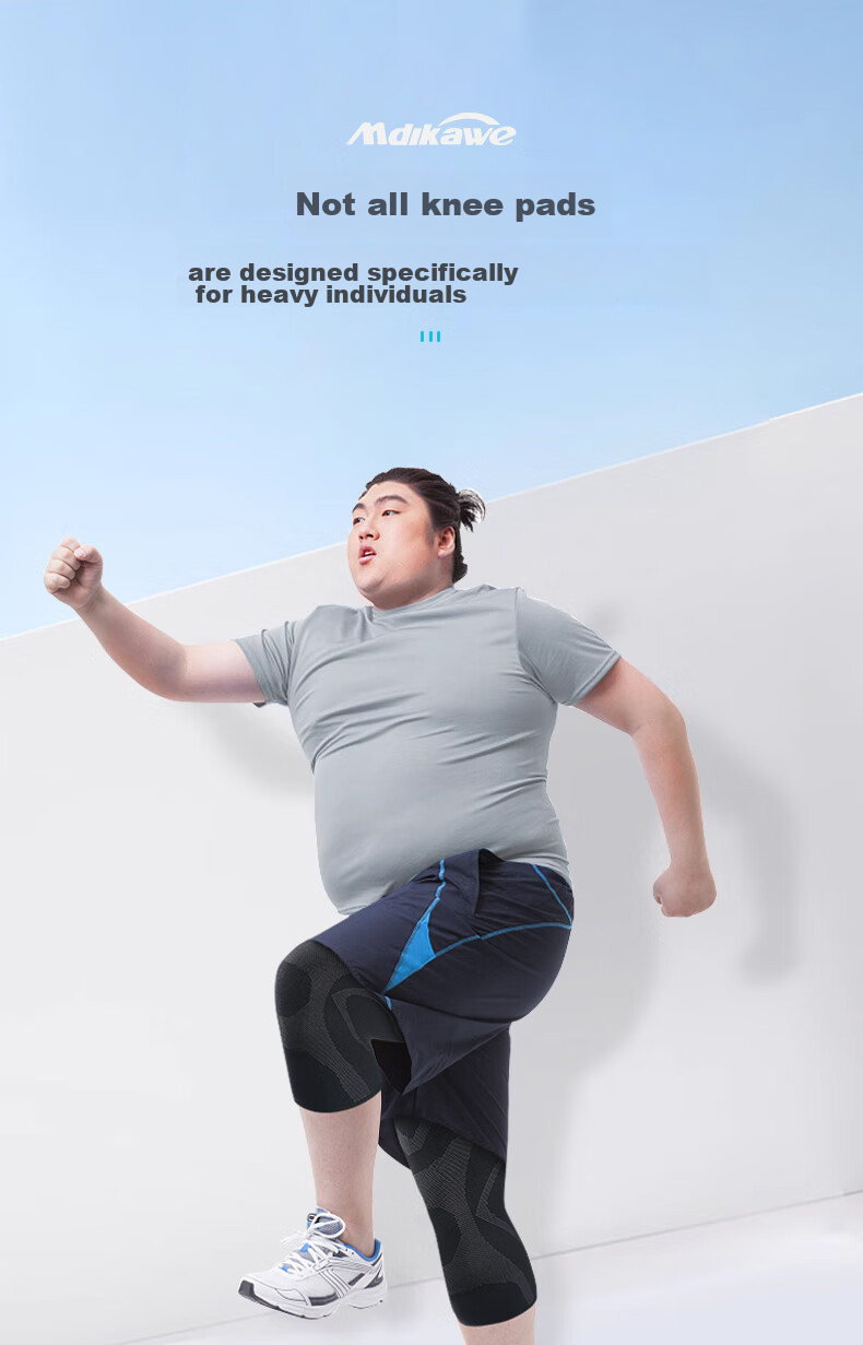 Mdikawe Plus Size Knee Pads for Overweight And Obese Men, Sports Knee Support for Heavyweight Jogging And Jump Rope, Leg Protection for Women XXL 1