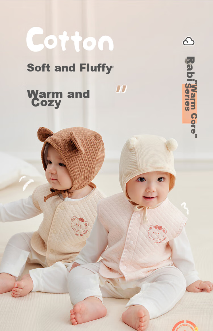Labi Baby Children's Vest with Full Opening, Baby Waistcoat Spring And Autumn Boys And Girls Home Warm Vest, Khaki 110 2