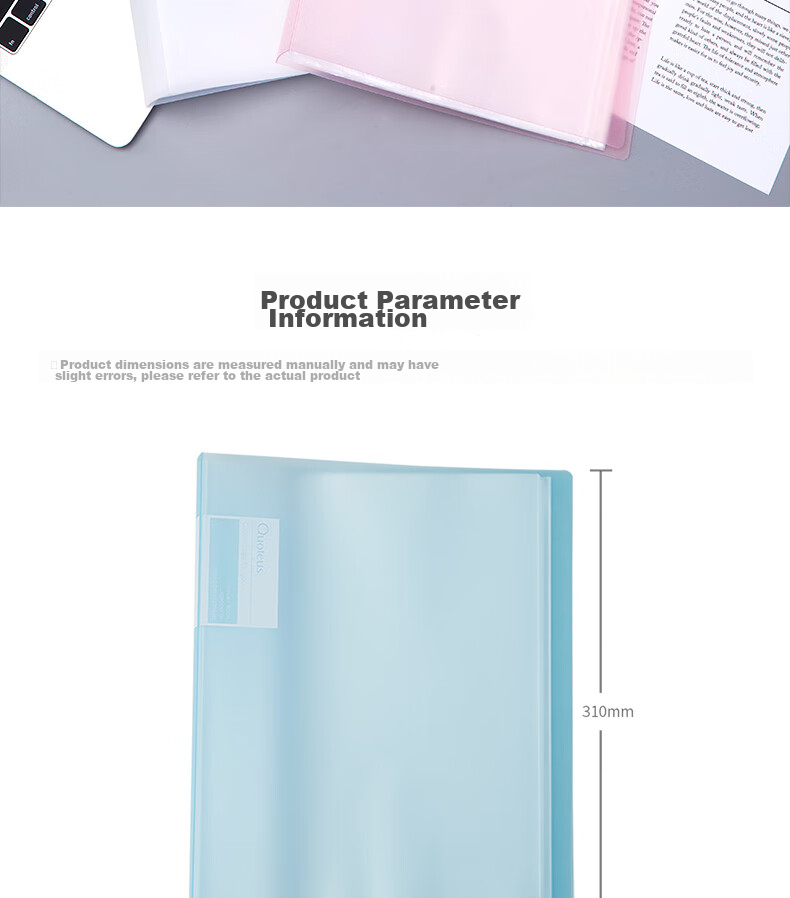 Deli A4/80-Page Document Folder with Pockets, Certificate Collection Folder, Pregnancy Check-Up Organizer, Prenatal Report Organizer, Sheet Music Folder, Elementary to High School 72458 Blue 2
