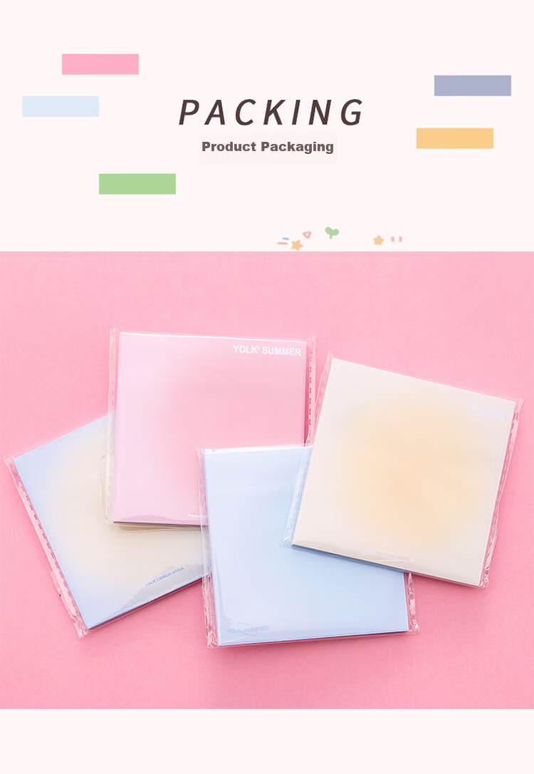 Yuhe 8-Pack Gradient Sticky Notes, Ins-Style Adhesive Labels with Glow Effect, High-Quality Memo Pads, Indicator Stickers for Students' Planners, 400 Sheets Total, 4256 9