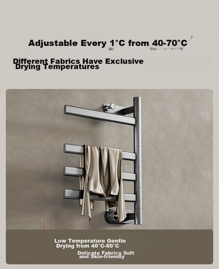 JD Original Warm Wing Electric Towel Rack, Towel Drying Rack, Bathroom Carbon Fiber Heating Pack, Installation, Soft Mist White 13