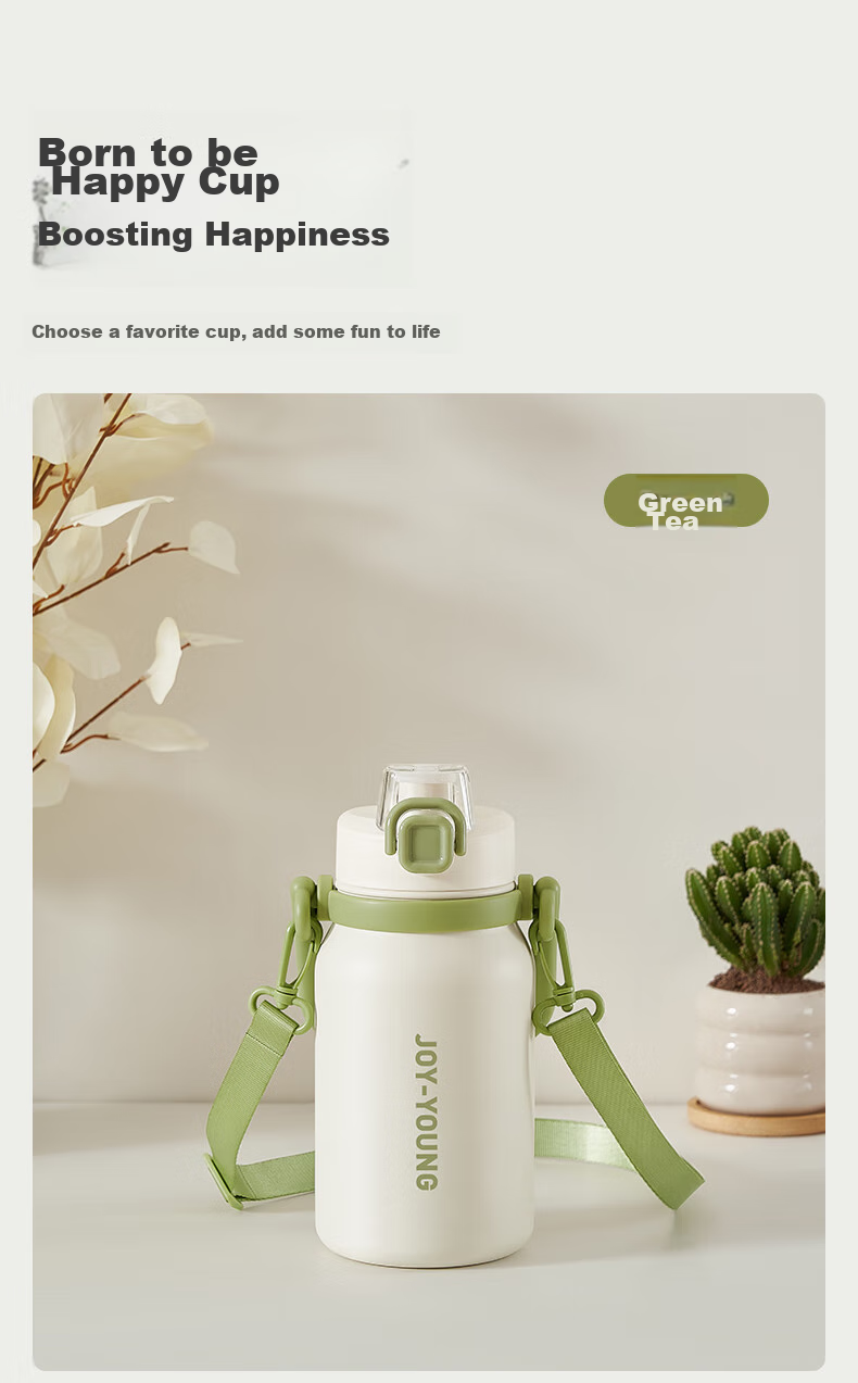 Joyoung Insulated Cup, 316L Stainless Steel, Large Capacity Water Bottle, for Students And Women, Portable Outdoor Cup, 1L, White 18