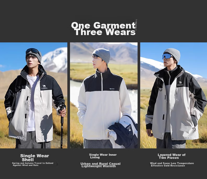 CAMEL Outdoor Functional Jacket for Men And Women, Three-In Detachable Windproof Waterproof Mountaineering Coat A14CAFO779 18