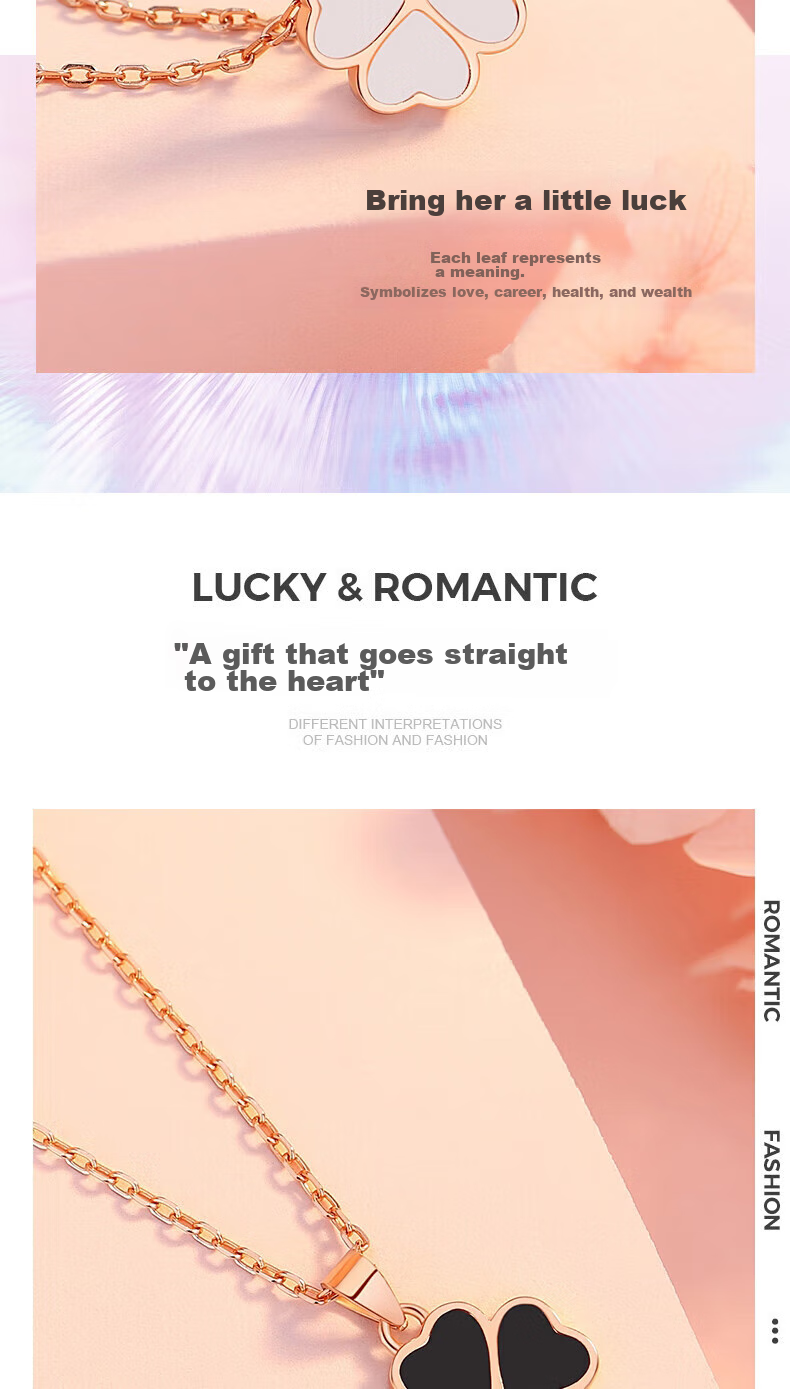Grace Girl Four-Leaf Clover Necklace for Women, Simple And Elegant Rose Gold Collarbone Chain, Anniversary Birthday Gift for Girlfriend 15