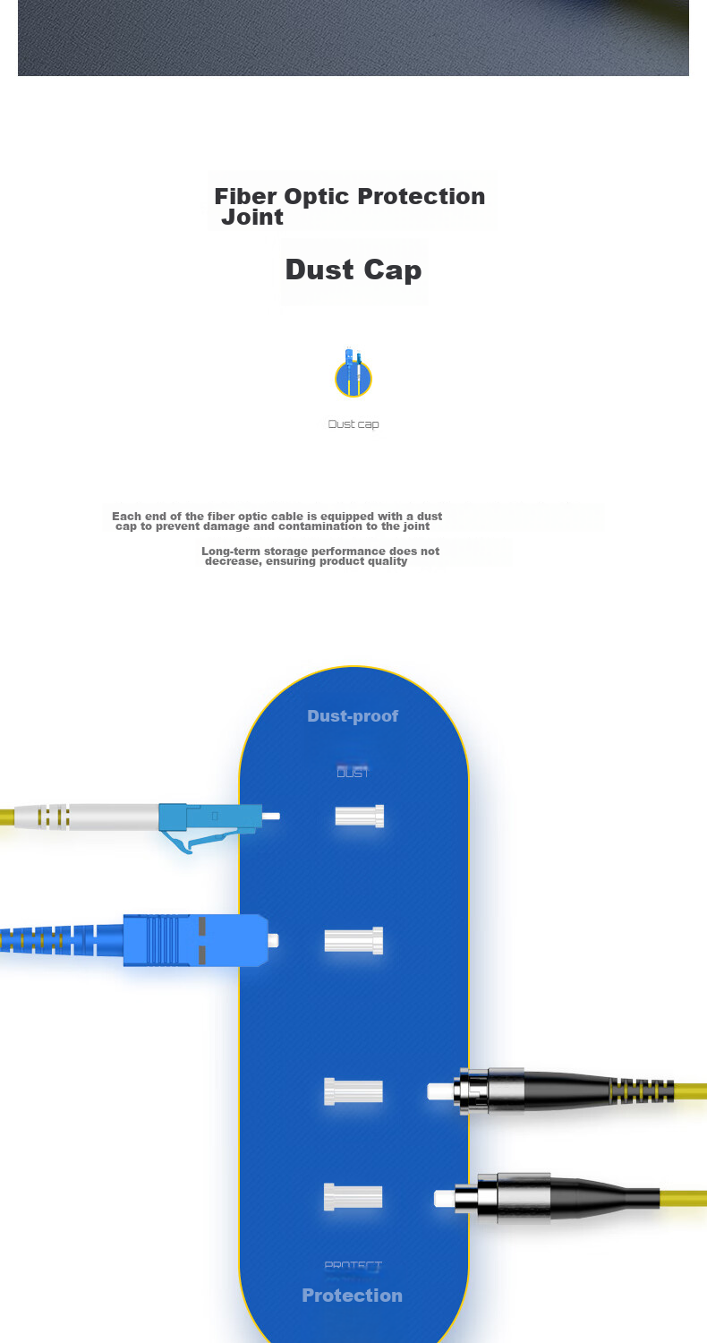 CommKing Telecom-Grade Fiber Optic Patch Cable, Fiber Optic Fusion Splice Pigtail UPC, Transceiver 3-Meter Patch Cord, SC-ST Single-Mode Single-Core, FPC-14S3 8