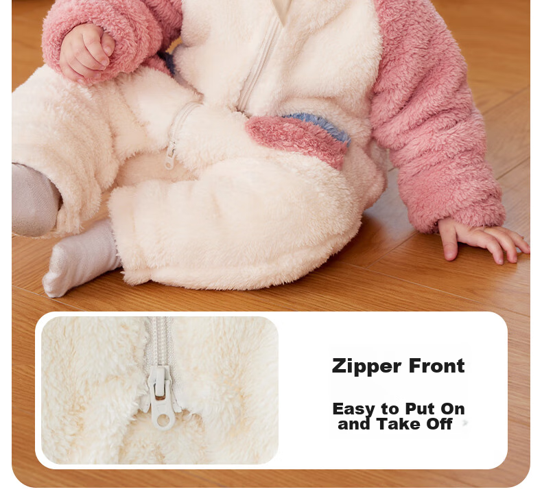 Beitaisi Baby Clothes Autumn Winter Padded Onesie, Thickened Warm Cute Fluffy Baby Outdoor Cotton Jacket Romper 18