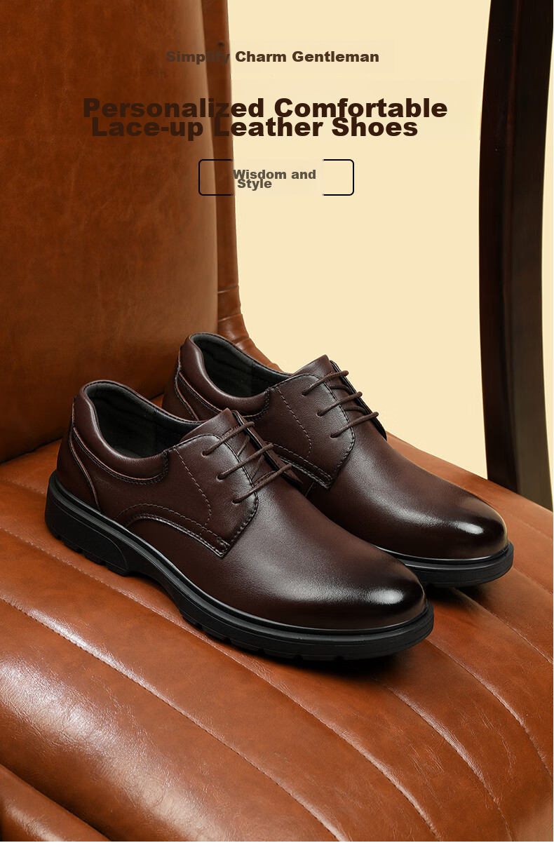 HLA Leather Shoes, Men's Formal Dress Shoes, Business Heightening Derby Shoes HAAPXM1EBH081, Black Heightening, Size 39 1