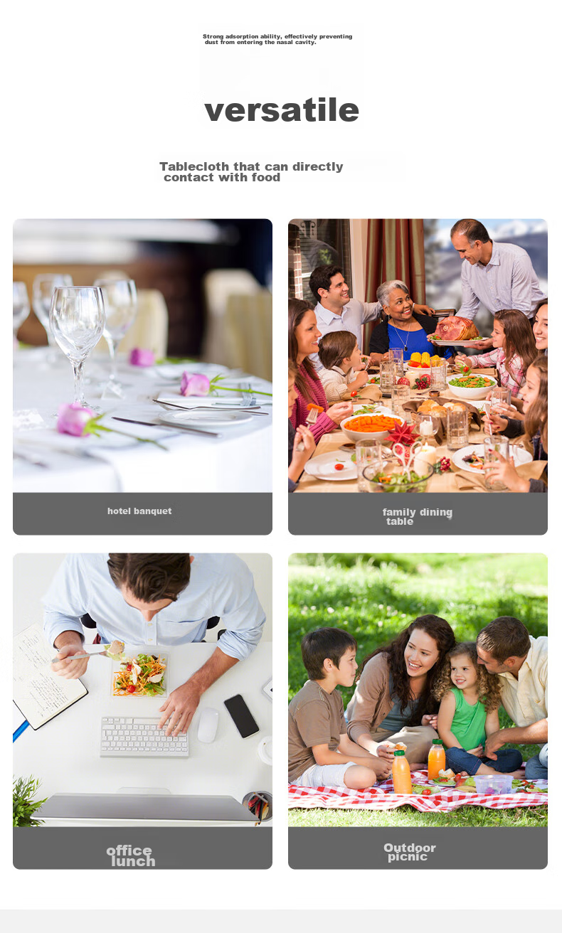 CHERISHES LIFE Waterproof And Oil-Proof TPU Tablecloth for Home Dining Table, Rectangular Coffee Table Mat, Hao Shi Happening 137*180cm 15