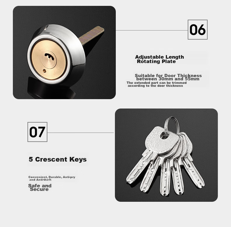 IGear Old-Style Door Lock, B-Grade Anti-Theft Exterior Door Lock, 304 Stainless Steel Wooden Door Iron Thickened Lock Body, Indoor Door Lock, Brushed Right Opening 12