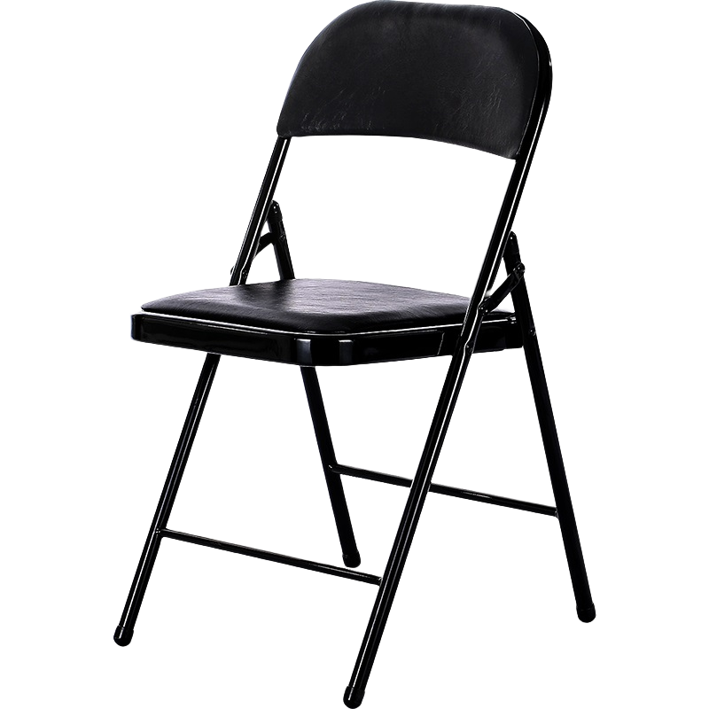 XINGKAI Folding Chair, Office Chair, Conference Chair, Computer Chair with Backrest, Study Chair HK3022 Black Leather