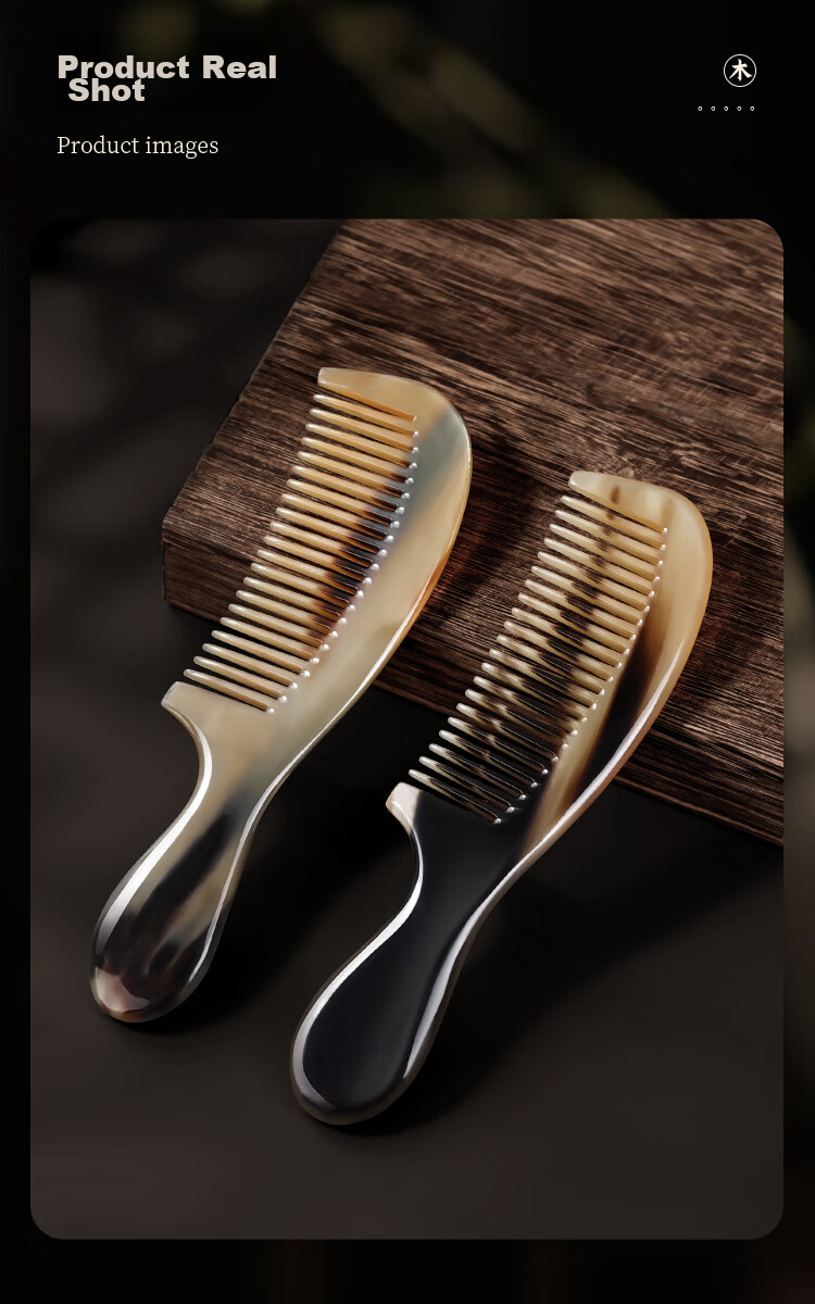 Creative Art Authentic Natural Ox Horn Comb for Men And Women, Massage Meridian Comb, Mid-Autumn Festival Gift for Elders, Teachers, And Girlfriends 12
