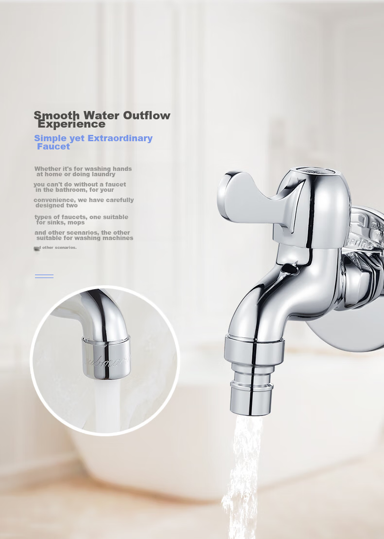 Submarine L1101 Copper Chrome-Plated Mop Sink Faucet, Four-Point Aerator, Ceramic Valve Core, Mop Sink Spout 2