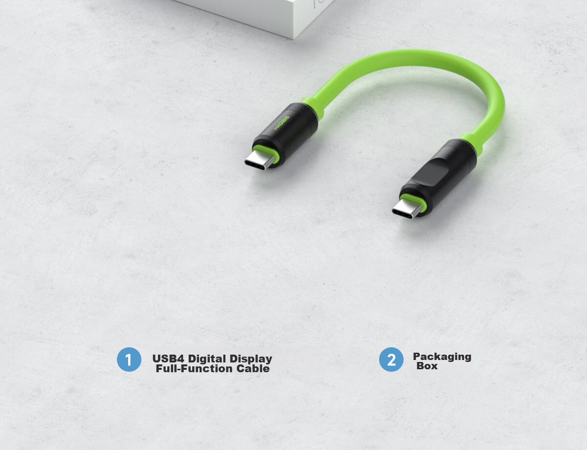Hagibis Type-C Full-Function Digital Display Data Cable, Compatible with Thunderbolt 4 Dual-Head USB4, Suitable for IPhone 17 Charging Cable, PD Fast Charging, Hard Drive High-Speed Transmission, Silicone Video Cable 29