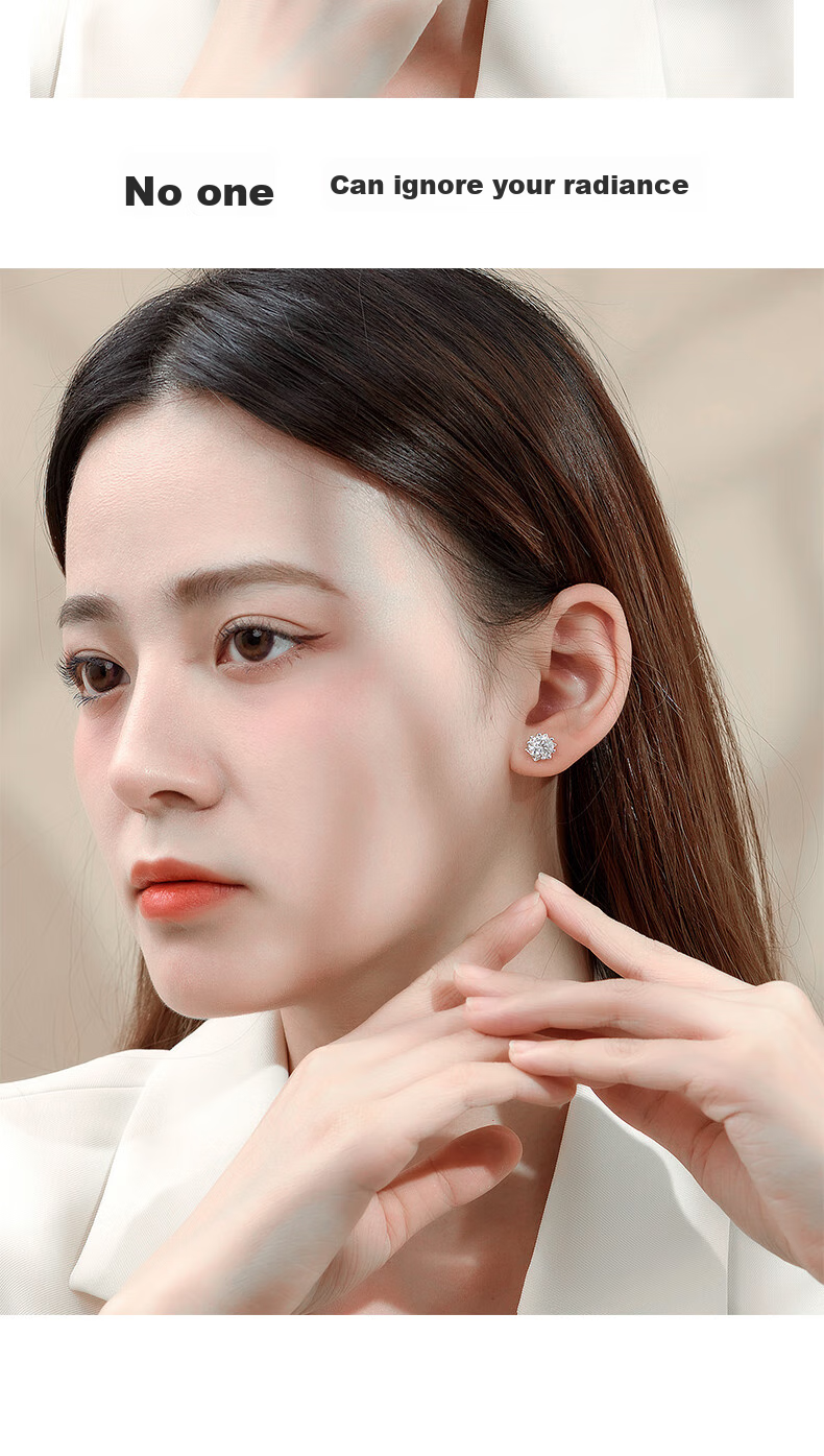 MANHE S925 Silver Moissanite Stud Earrings for Women, New 2026 Style, Birthday Gift for Wife Or Girlfriend 13