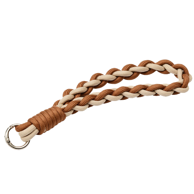Dipuer Phone Lanyard, Wrist Short Phone Chain, Phone Case Anti-Loss Cord, Thickened Nylon Handmade Four-Strand Braided Thickened Phone Cord Anti-Loss Chain [Brown]
