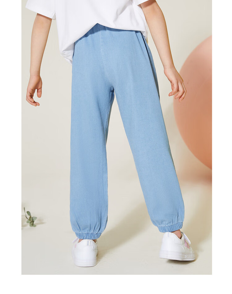 ASK JUNIOR Children's Mosquito-Repellent Pants, Summer 2026 Sport Running Trousers, Fashionable Heart-Shaped Soft Girls' Denim Long Pants 3
