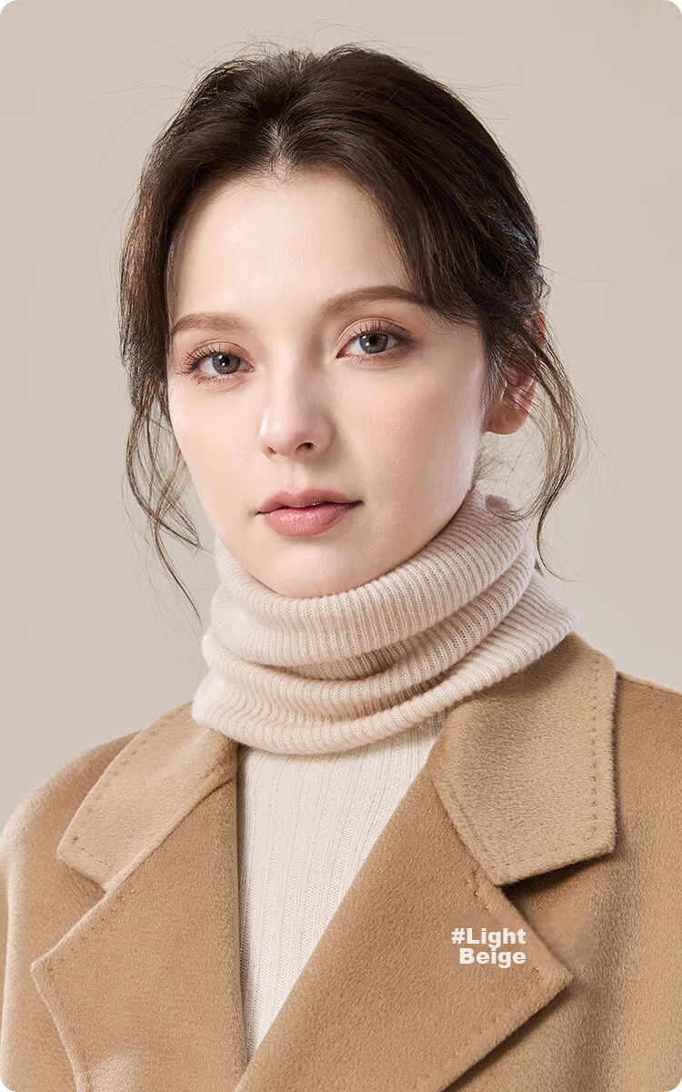 JIUMU Cashmere Warm Neck Gaiter for Women, Autumn And Winter Thickened Cold-Proof Neck Protector, Women's Neck Warmer, Winter Wool Scarf for Wome 10