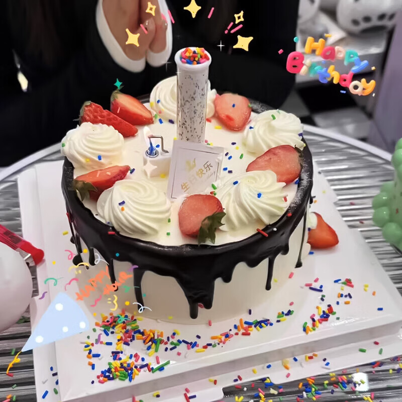 Свечи для торта Ounizi "Конфетный взрыв", 3 шт., для украшения дня рождения, вечеринки, создания атмосферы