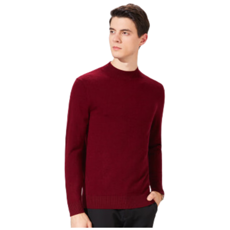 Antonio 100% Wool Red Series Half Turtleneck Sweater Men Autumn Winter Skin-Friendly Warm Base Layer